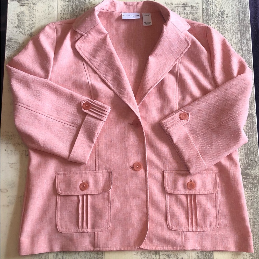 Alfred Dunner Size 16 Apricot Spring Blazer Jacket Vintage Casual Office Trendy